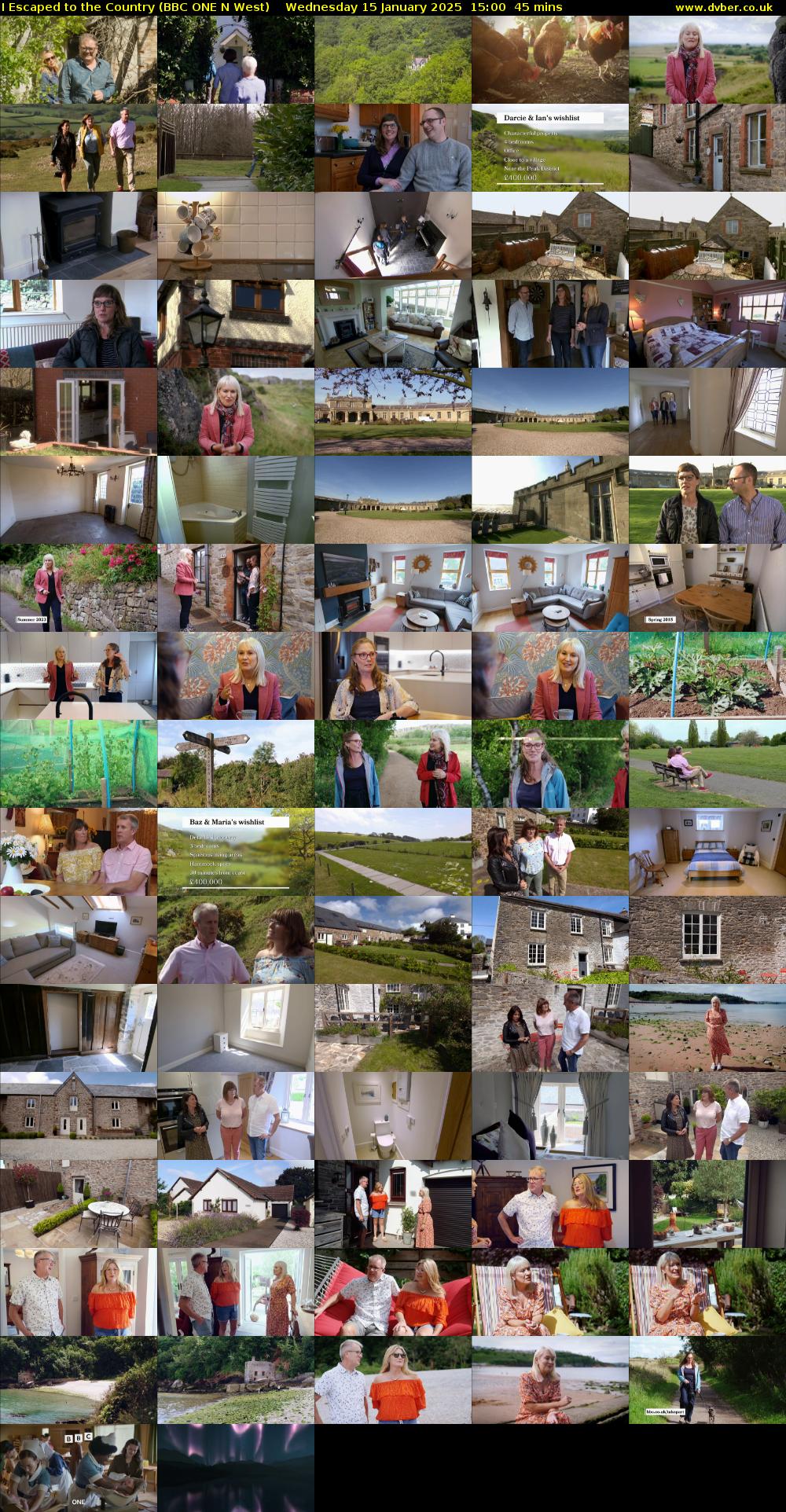 I Escaped to the Country (BBC ONE N West) Wednesday 15 January 2025 15:00 - 15:45