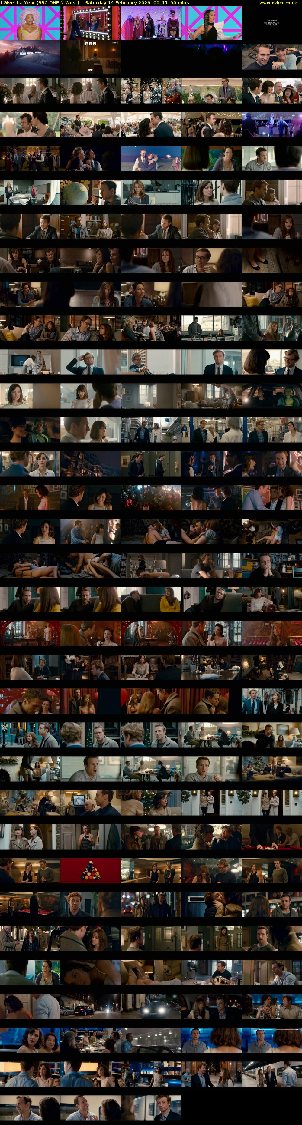 I Give It a Year (BBC ONE N West) Saturday 14 February 2026 00:45 - 02:15