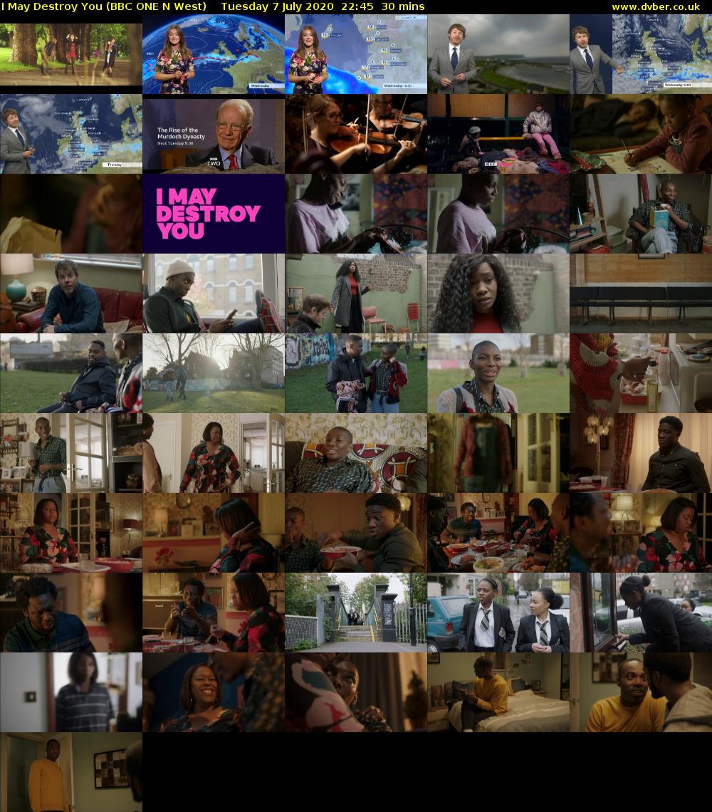 I May Destroy You (BBC ONE N West) Tuesday 7 July 2020 22:45 - 23:15