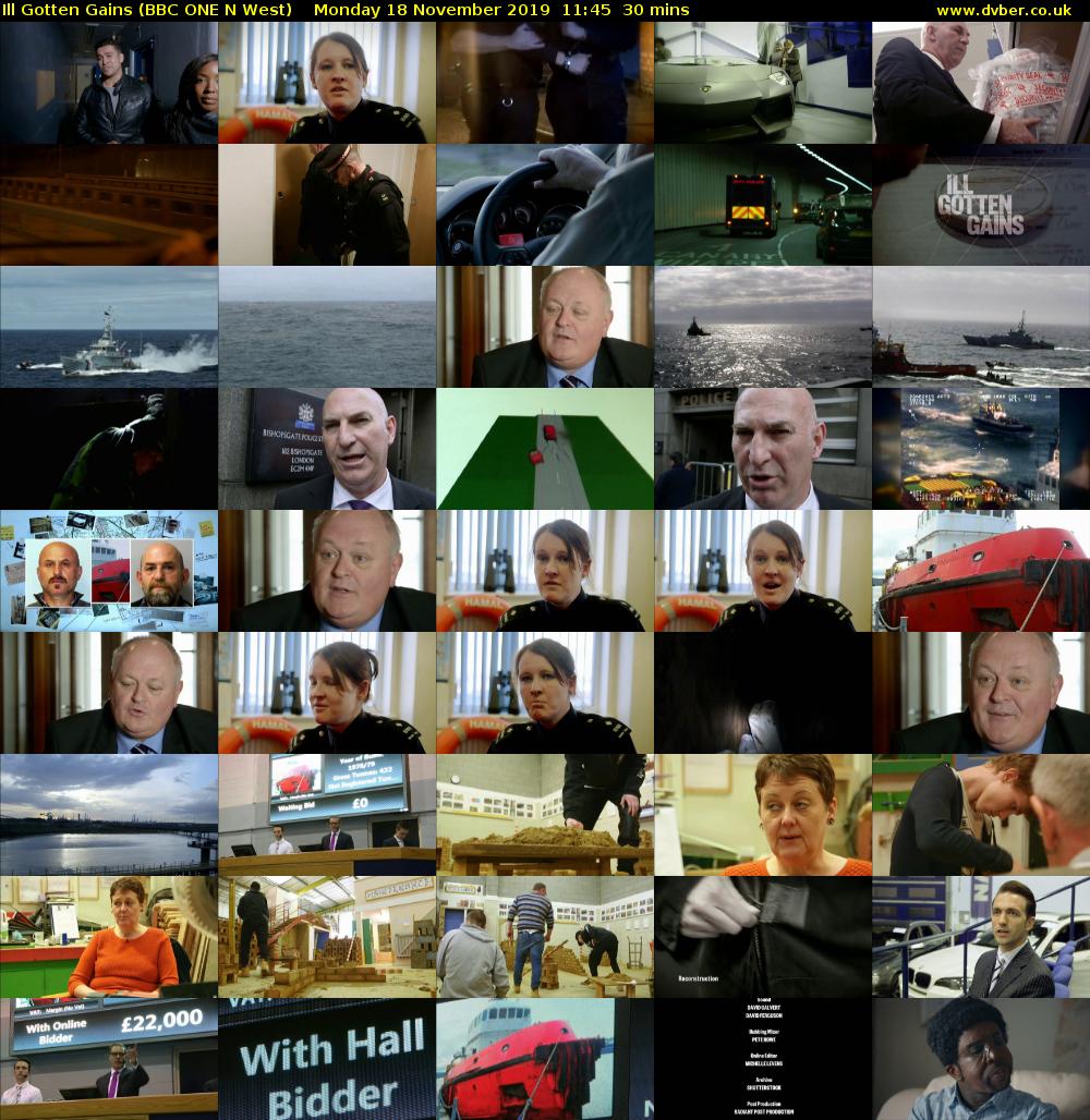 Ill Gotten Gains (BBC ONE N West) Monday 18 November 2019 11:45 - 12:15