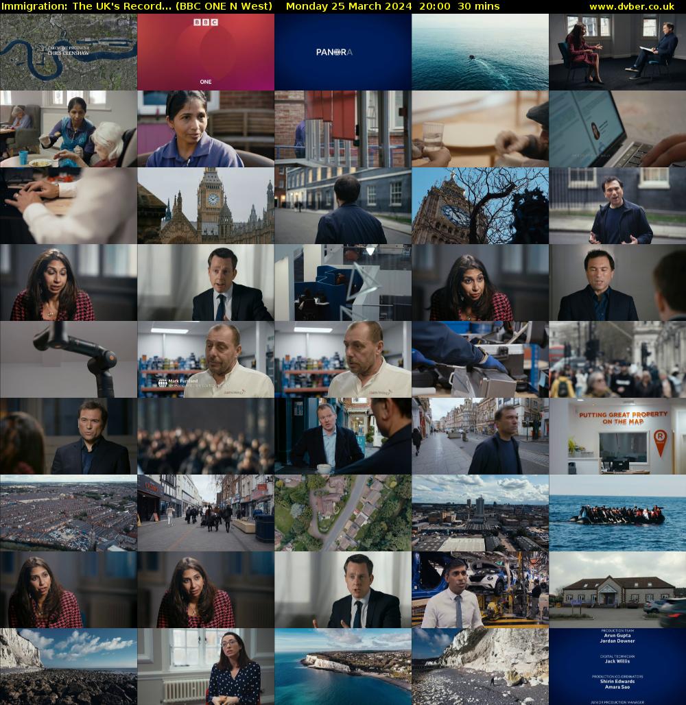 Immigration: The UK's Record... (BBC ONE N West) Monday 25 March 2024 20:00 - 20:30