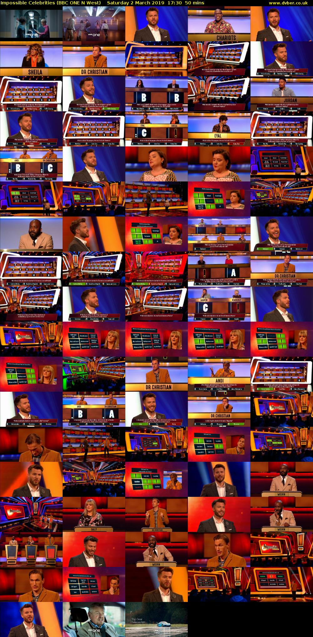 Impossible Celebrities (BBC ONE N West) Saturday 2 March 2019 17:30 - 18:20