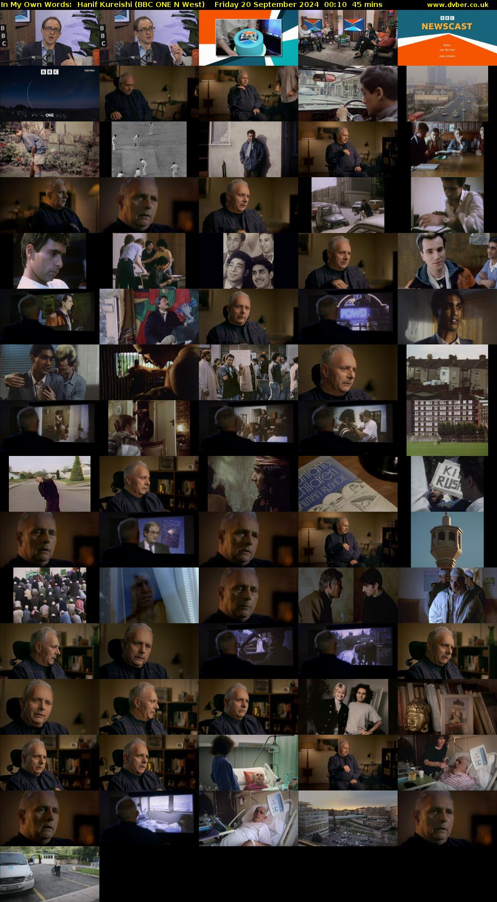In My Own Words:  Hanif Kureishi (BBC ONE N West) Friday 20 September 2024 00:10 - 00:55