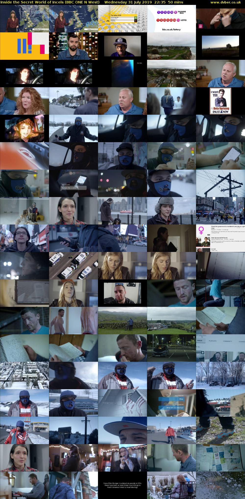 Inside the Secret World of Incels (BBC ONE N West) Wednesday 31 July 2019 22:35 - 23:25
