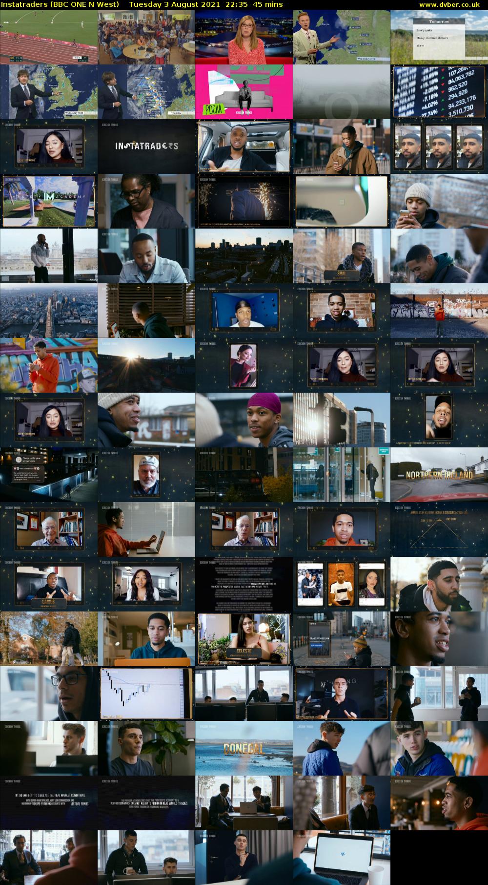 Instatraders (BBC ONE N West) Tuesday 3 August 2021 22:35 - 23:20