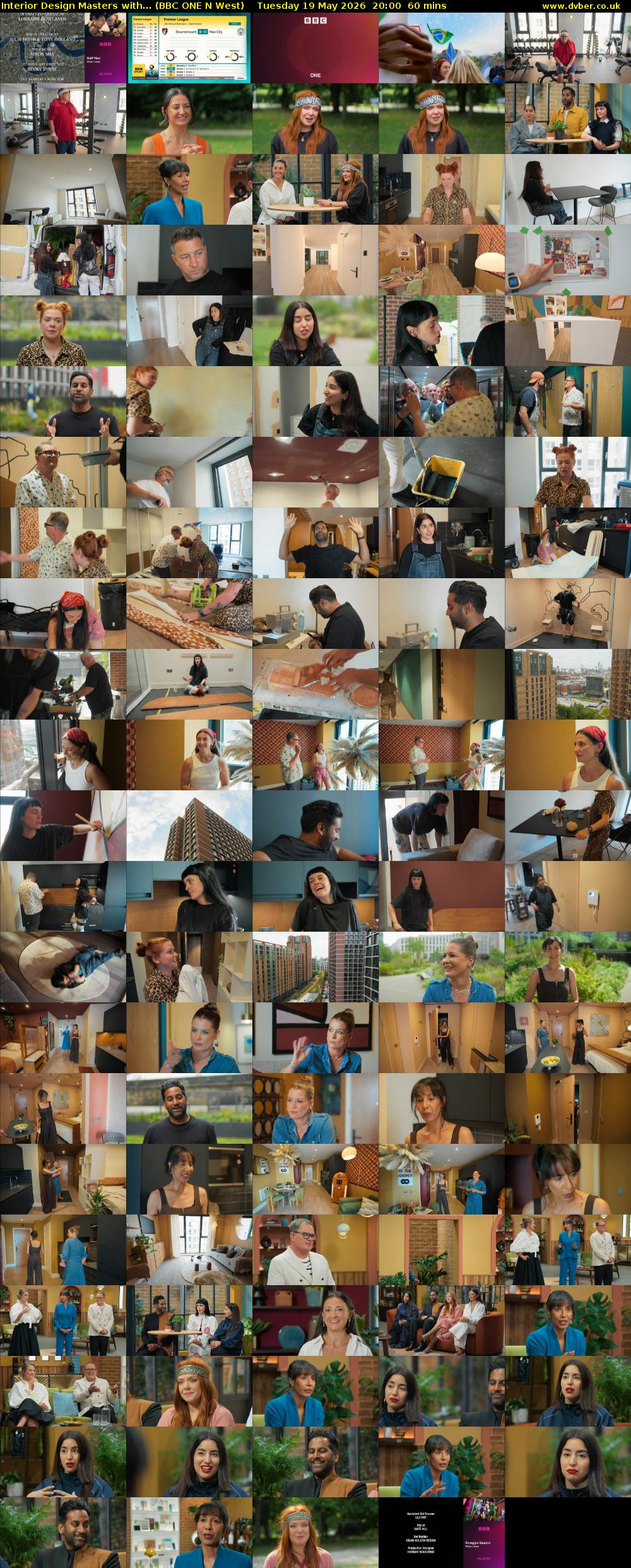 Interior Design Masters with... (BBC ONE N West) Tuesday 19 May 2026 20:00 - 21:00
