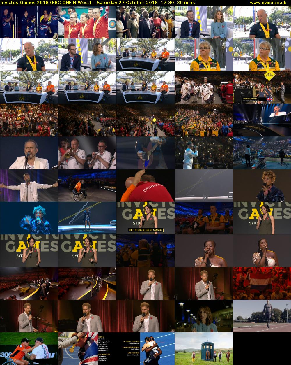 Invictus Games 2018 (BBC ONE N West) Saturday 27 October 2018 17:30 - 18:00