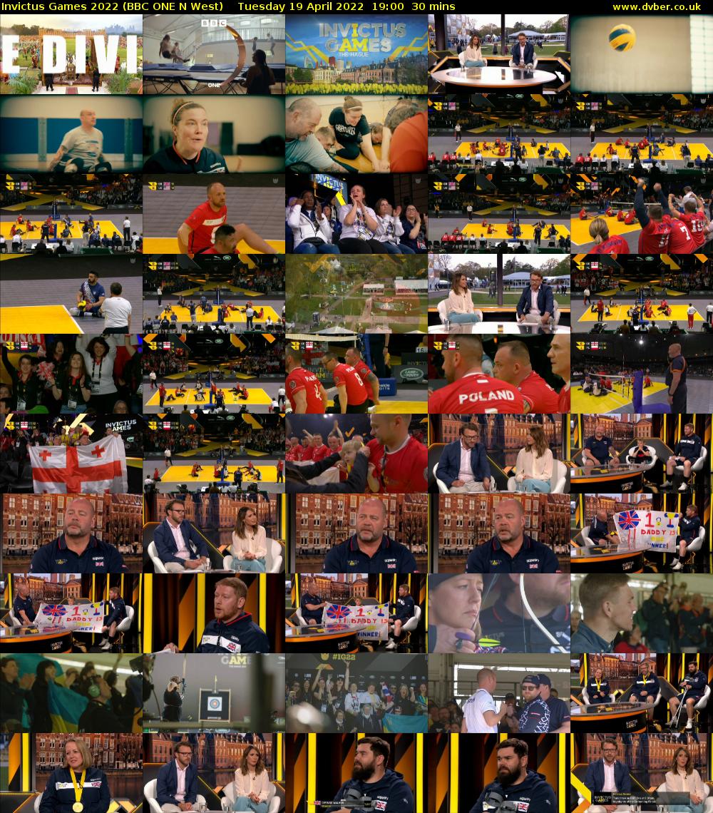 Invictus Games 2022 (BBC ONE N West) Tuesday 19 April 2022 19:00 - 19:30