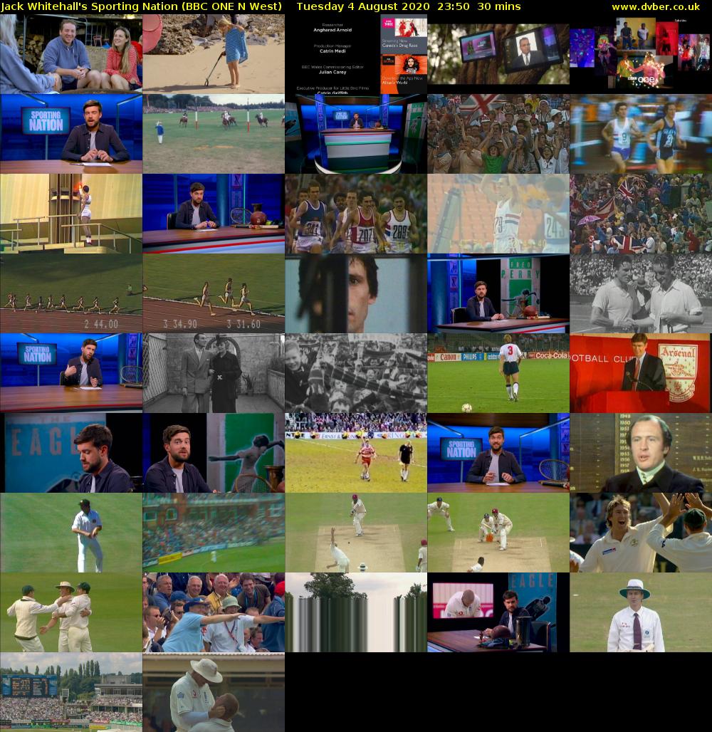 Jack Whitehall's Sporting Nation (BBC ONE N West) Tuesday 4 August 2020 23:50 - 00:20