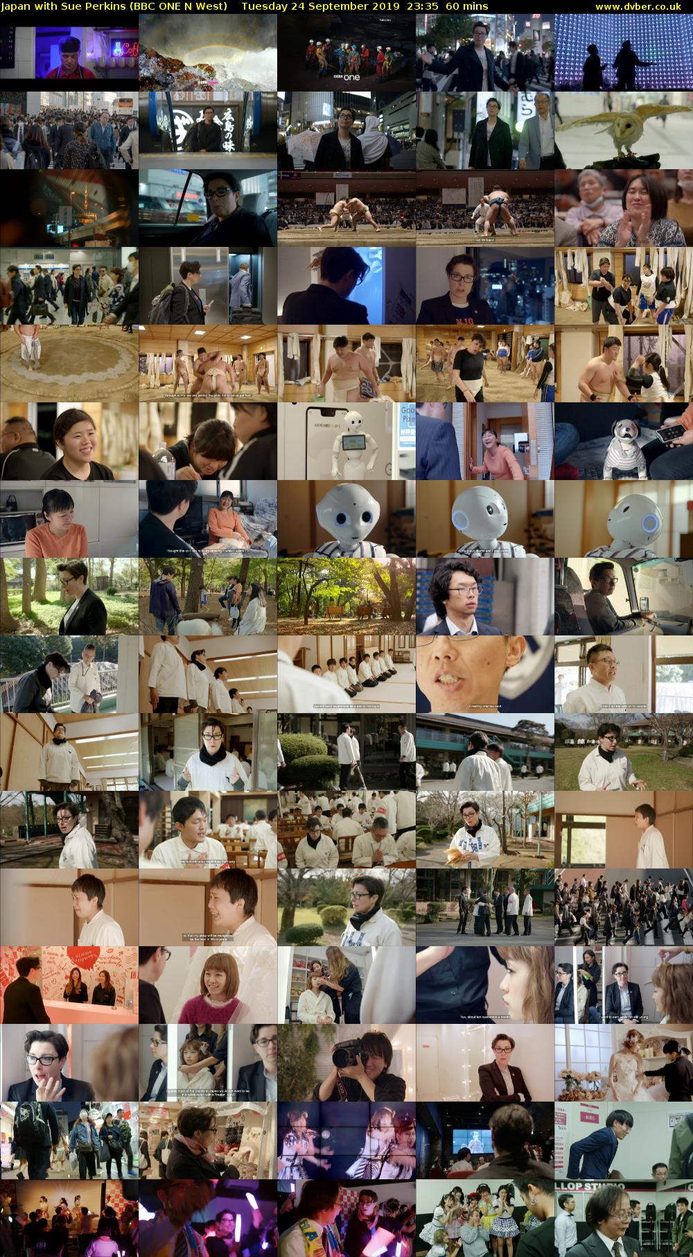 Japan with Sue Perkins (BBC ONE N West) Tuesday 24 September 2019 23:35 - 00:35