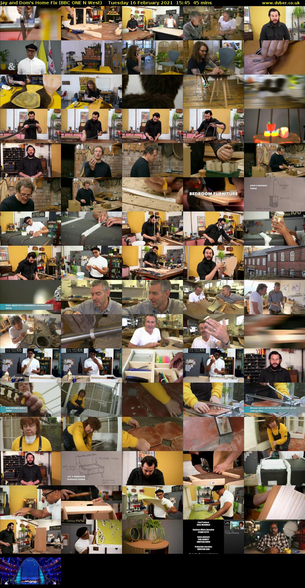 Jay and Dom's Home Fix (BBC ONE N West) Tuesday 16 February 2021 15:45 - 16:30