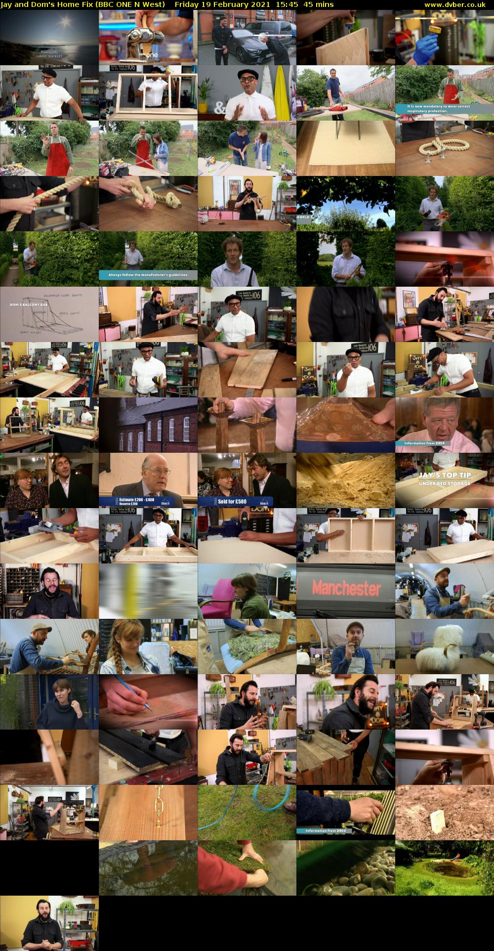 Jay and Dom's Home Fix (BBC ONE N West) Friday 19 February 2021 15:45 - 16:30