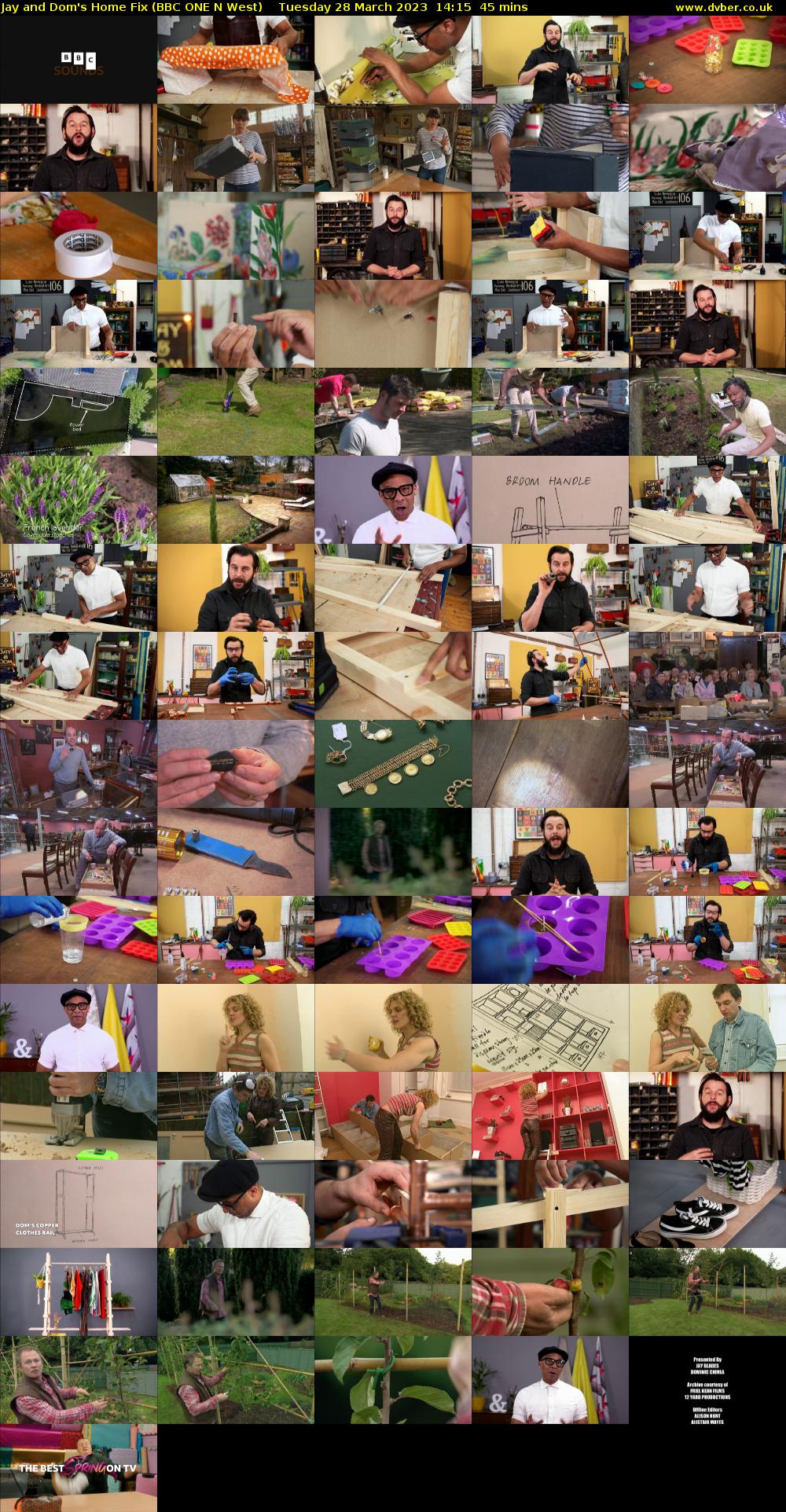 Jay and Dom's Home Fix (BBC ONE N West) Tuesday 28 March 2023 14:15 - 15:00