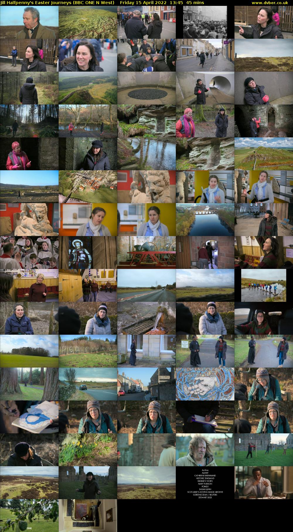 Jill Halfpenny's Easter Journeys (BBC ONE N West) Friday 15 April 2022 13:45 - 14:30