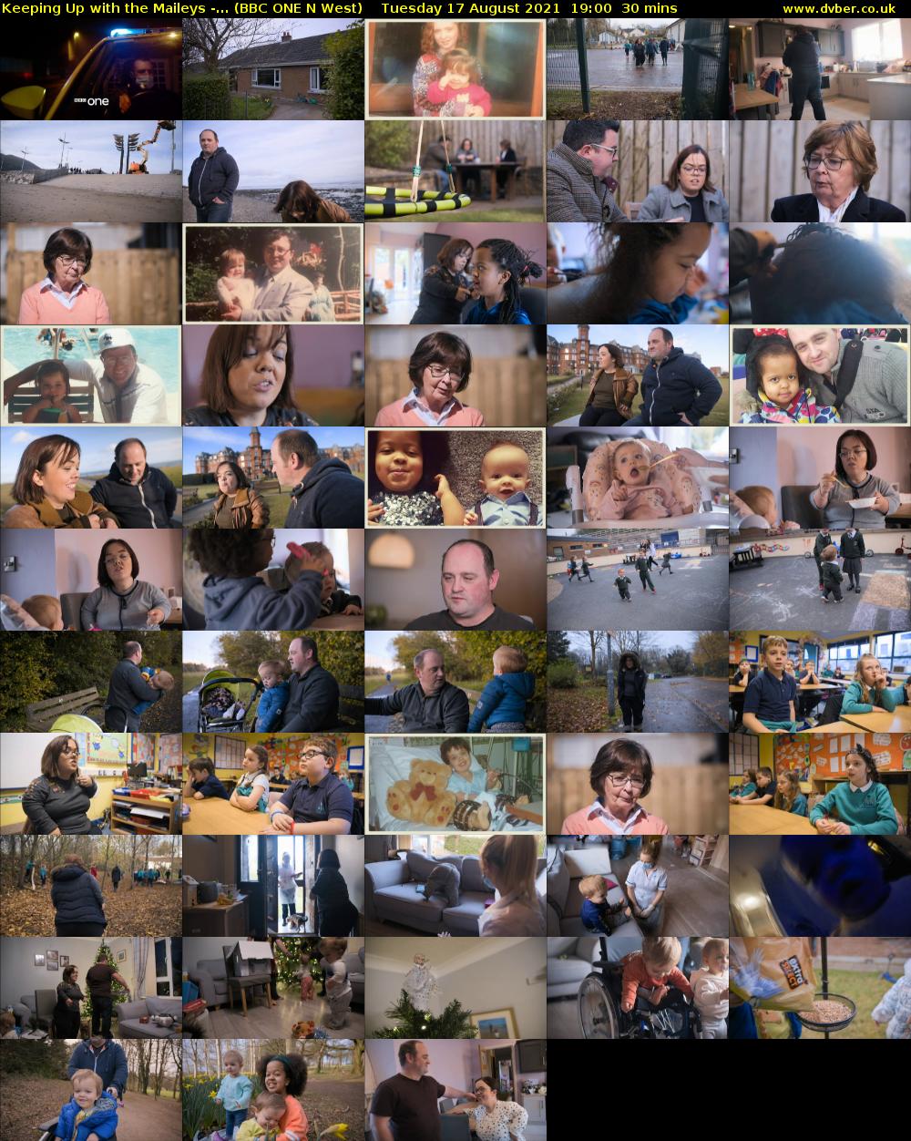 Keeping Up with the Maileys -... (BBC ONE N West) Tuesday 17 August 2021 19:00 - 19:30