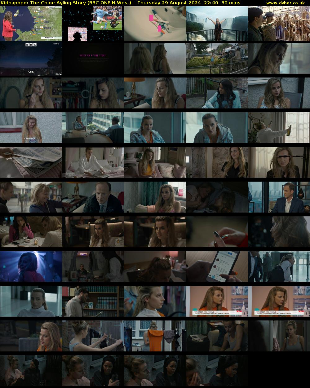 Kidnapped: The Chloe Ayling Story (BBC ONE N West) Thursday 29 August 2024 22:40 - 23:10