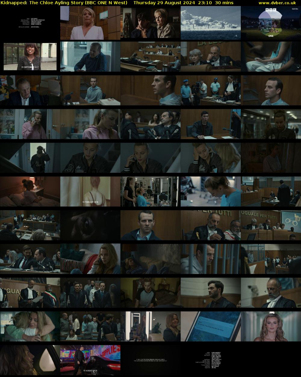 Kidnapped: The Chloe Ayling Story (BBC ONE N West) Thursday 29 August 2024 23:10 - 23:40