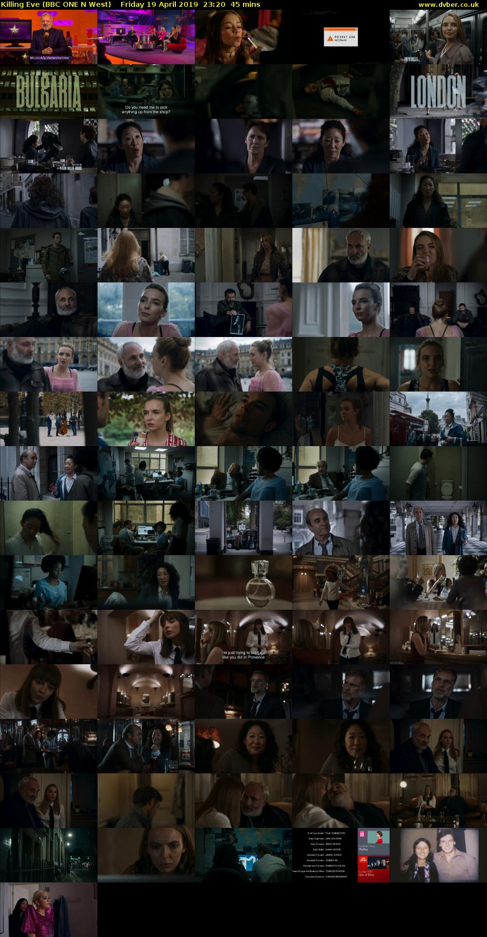 Killing Eve (BBC ONE N West) Friday 19 April 2019 23:20 - 00:05