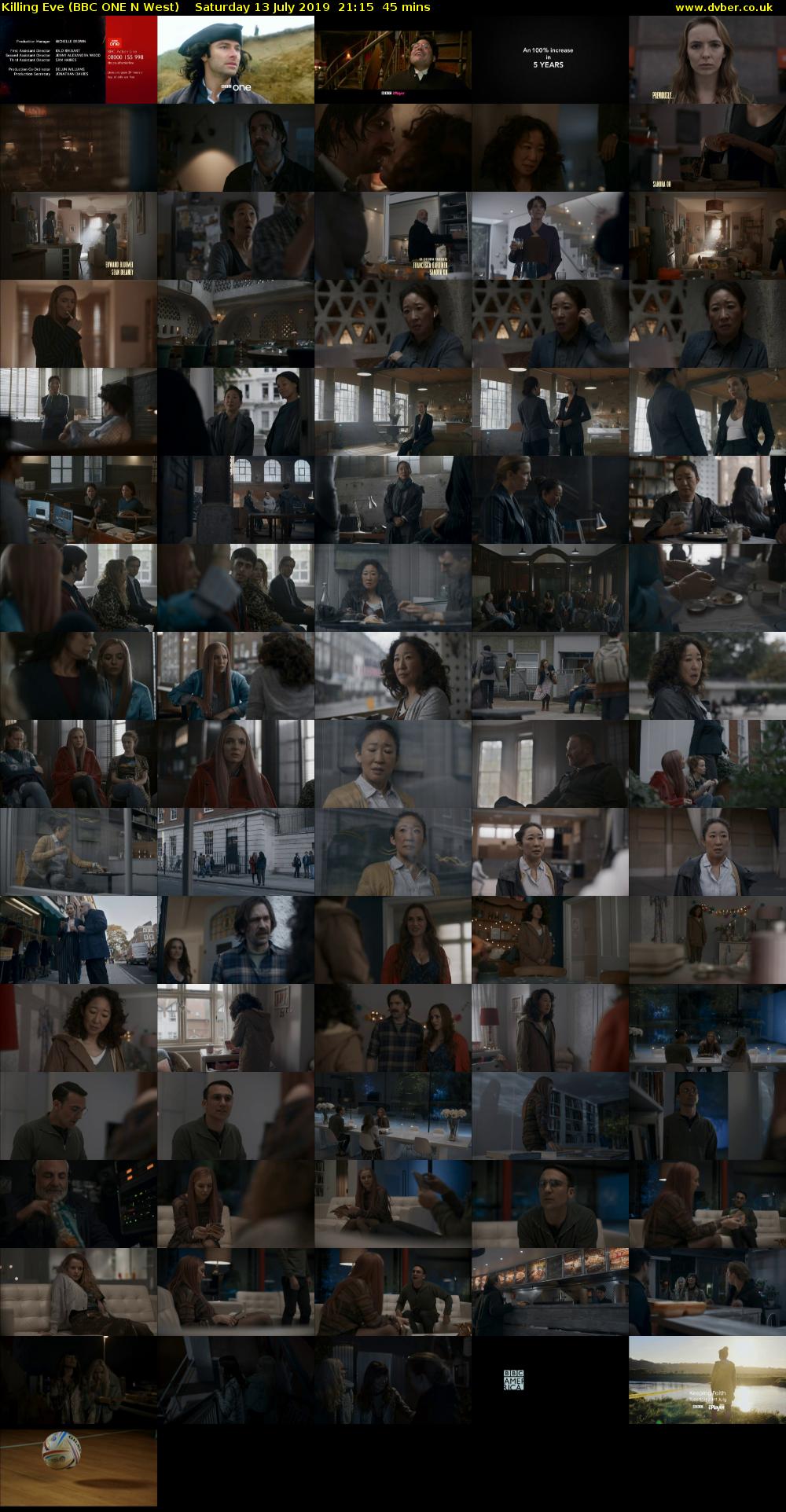 Killing Eve (BBC ONE N West) Saturday 13 July 2019 21:15 - 22:00