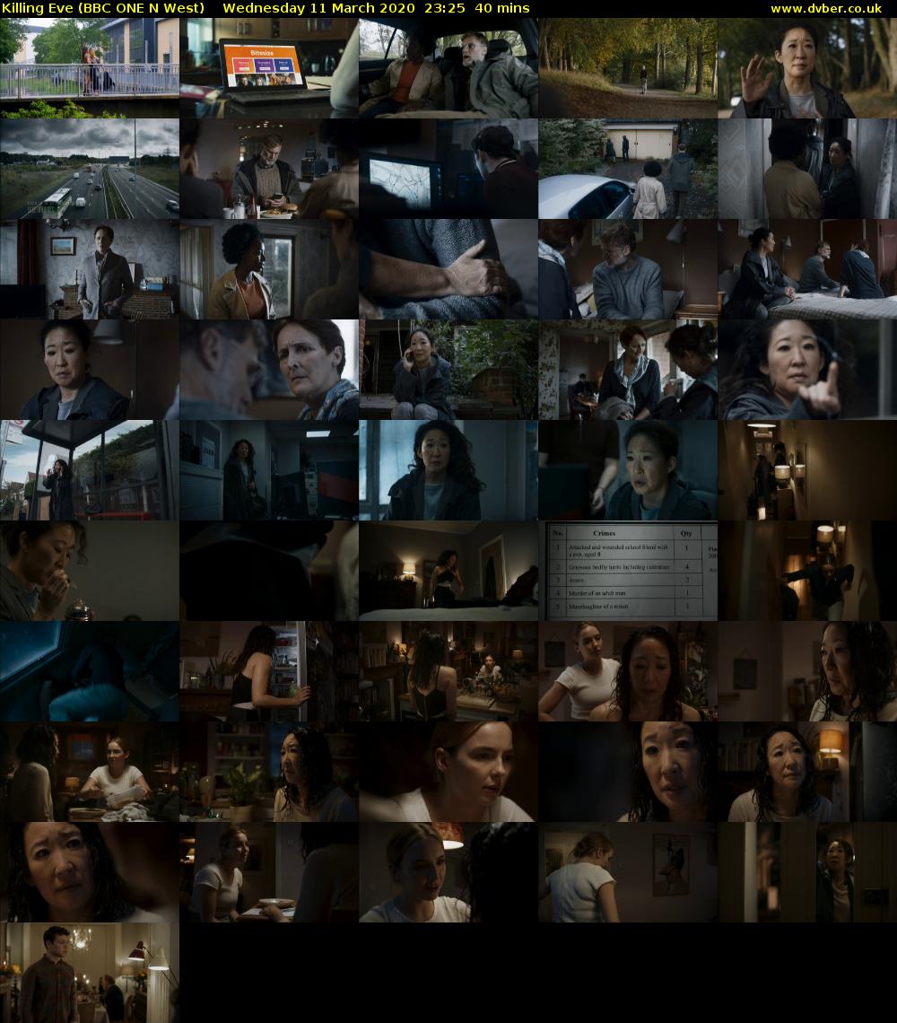 Killing Eve (BBC ONE N West) Wednesday 11 March 2020 23:25 - 00:05