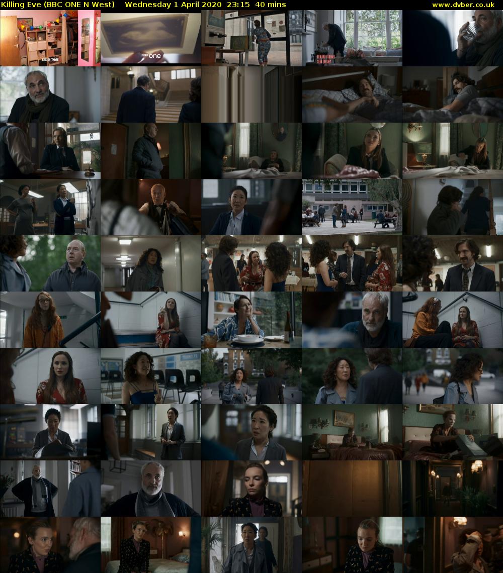 Killing Eve (BBC ONE N West) Wednesday 1 April 2020 23:15 - 23:55