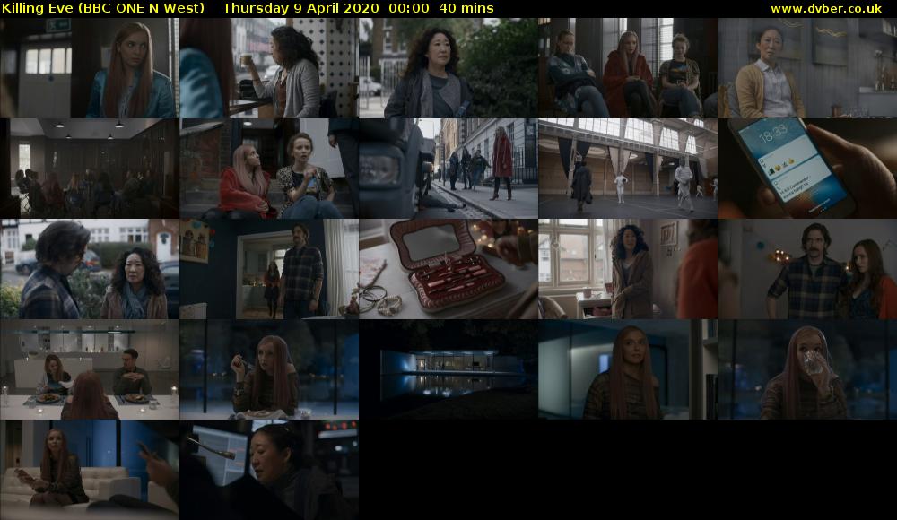 Killing Eve (BBC ONE N West) Thursday 9 April 2020 00:00 - 00:40
