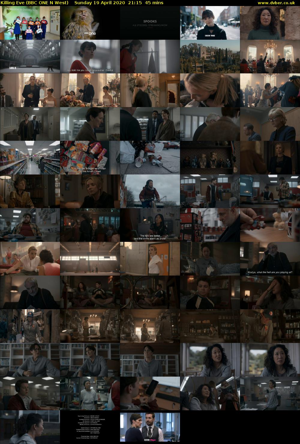 Killing Eve (BBC ONE N West) Sunday 19 April 2020 21:15 - 22:00