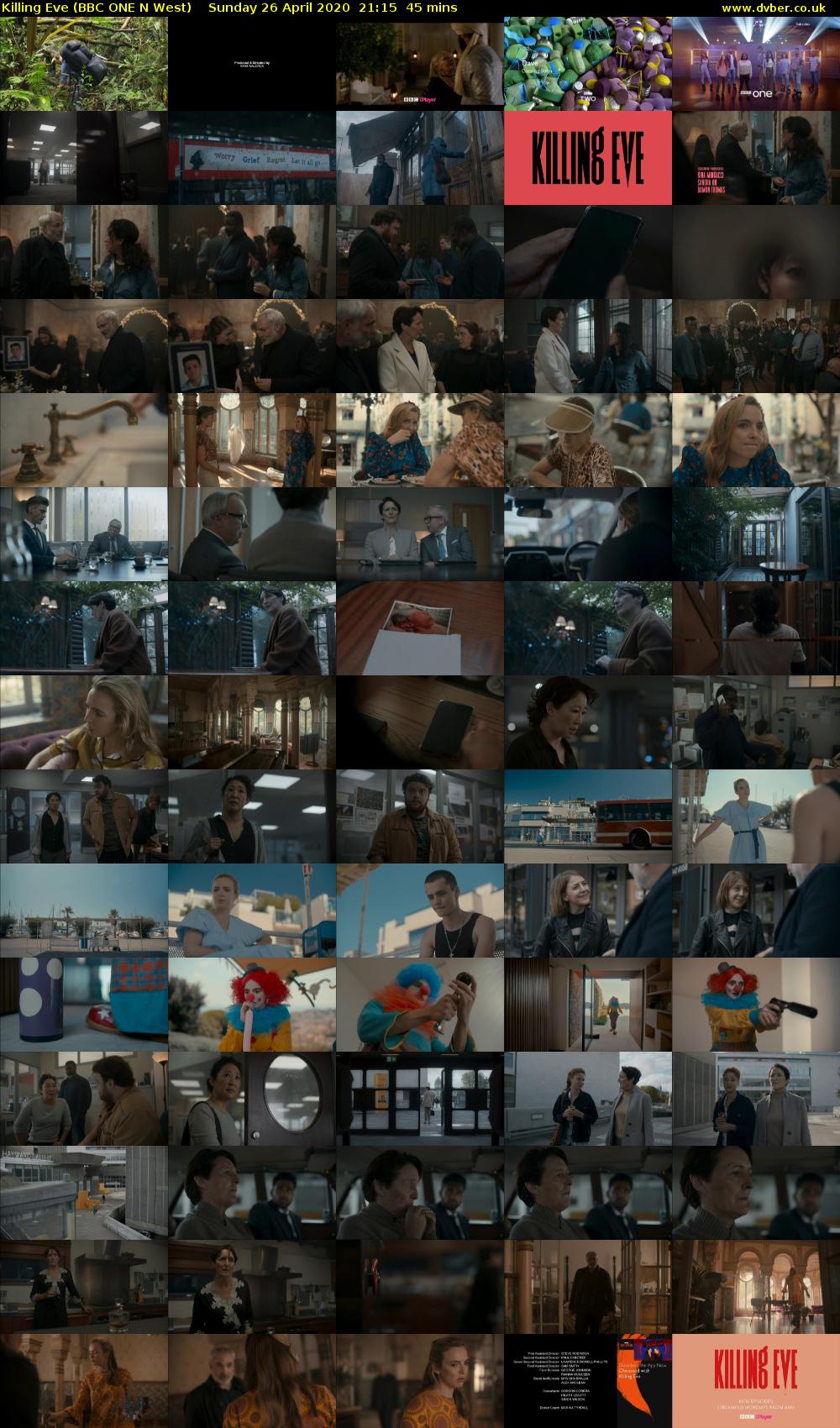 Killing Eve (BBC ONE N West) Sunday 26 April 2020 21:15 - 22:00