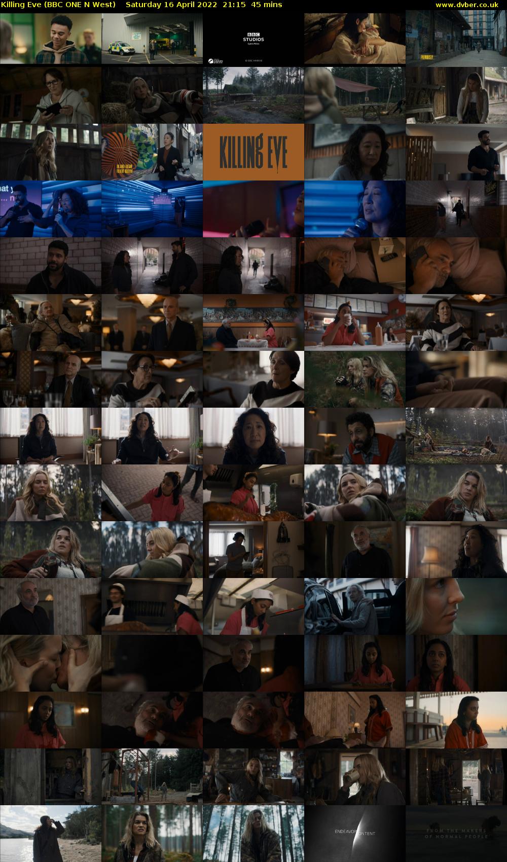 Killing Eve (BBC ONE N West) Saturday 16 April 2022 21:15 - 22:00