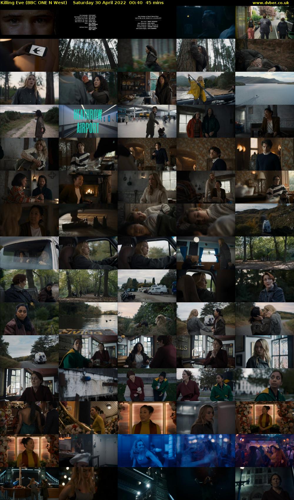 Killing Eve (BBC ONE N West) Saturday 30 April 2022 00:40 - 01:25