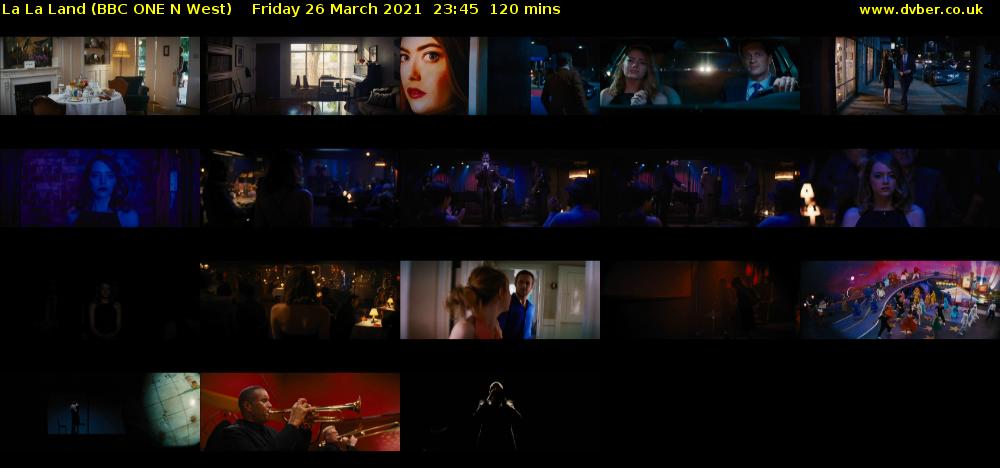 La La Land (BBC ONE N West) Friday 26 March 2021 23:45 - 01:45