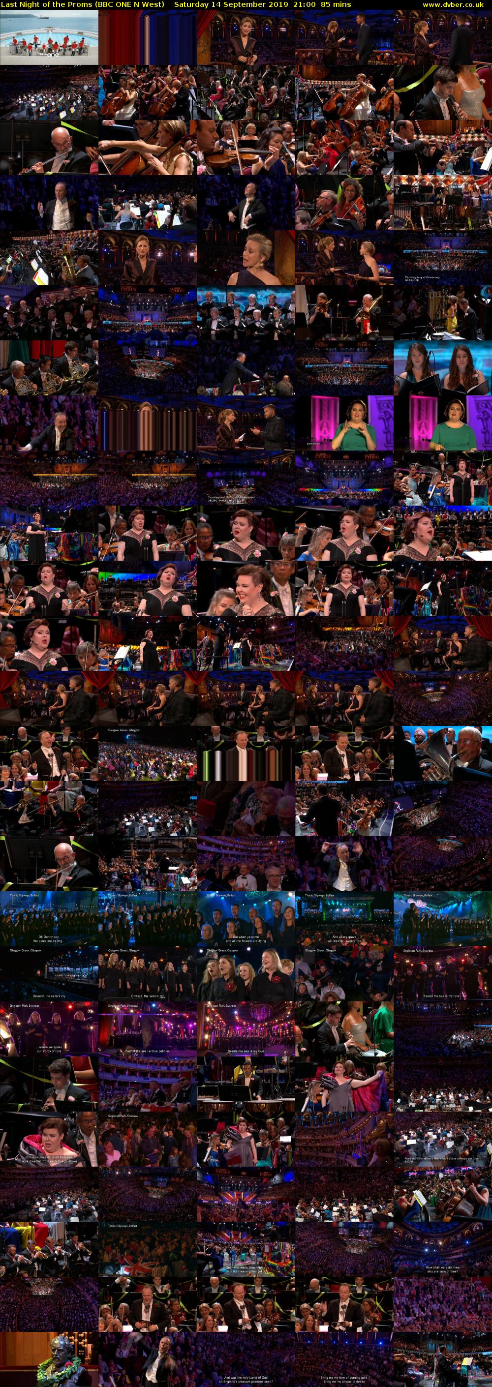 Last Night of the Proms (BBC ONE N West) Saturday 14 September 2019 21:00 - 22:25