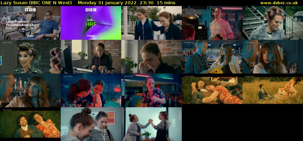 Lazy Susan (BBC ONE N West) Monday 31 January 2022 23:30 - 23:45