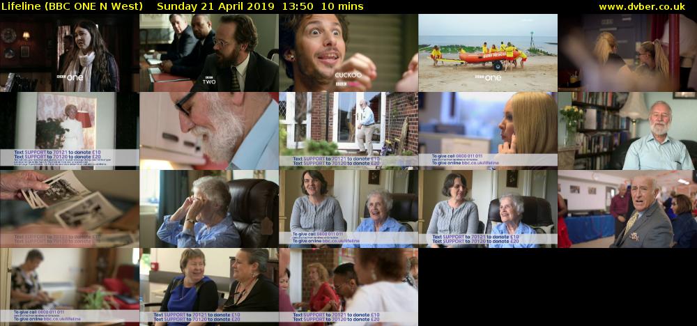 Lifeline (BBC ONE N West) Sunday 21 April 2019 13:50 - 14:00