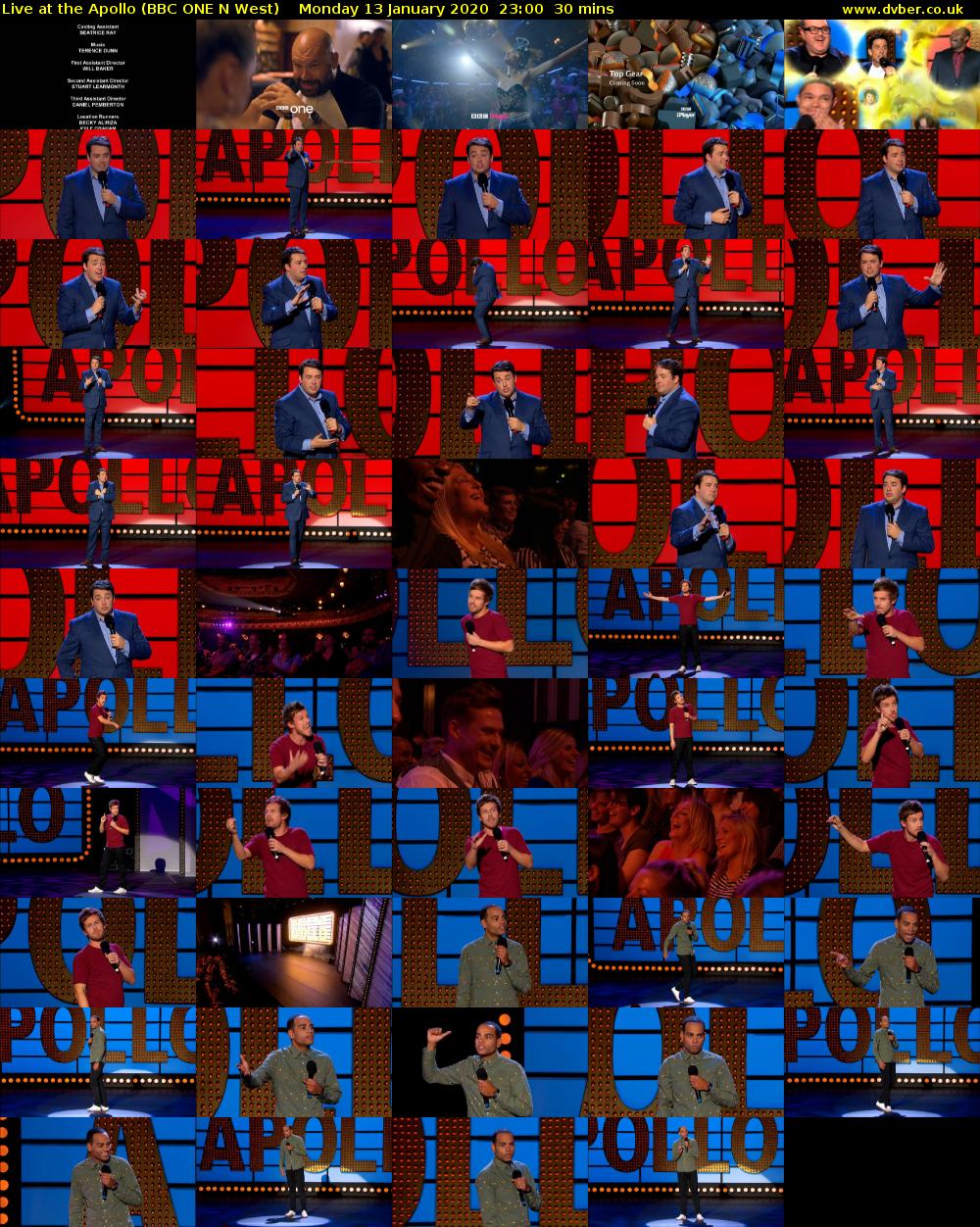 Live at the Apollo (BBC ONE N West) Monday 13 January 2020 23:00 - 23:30