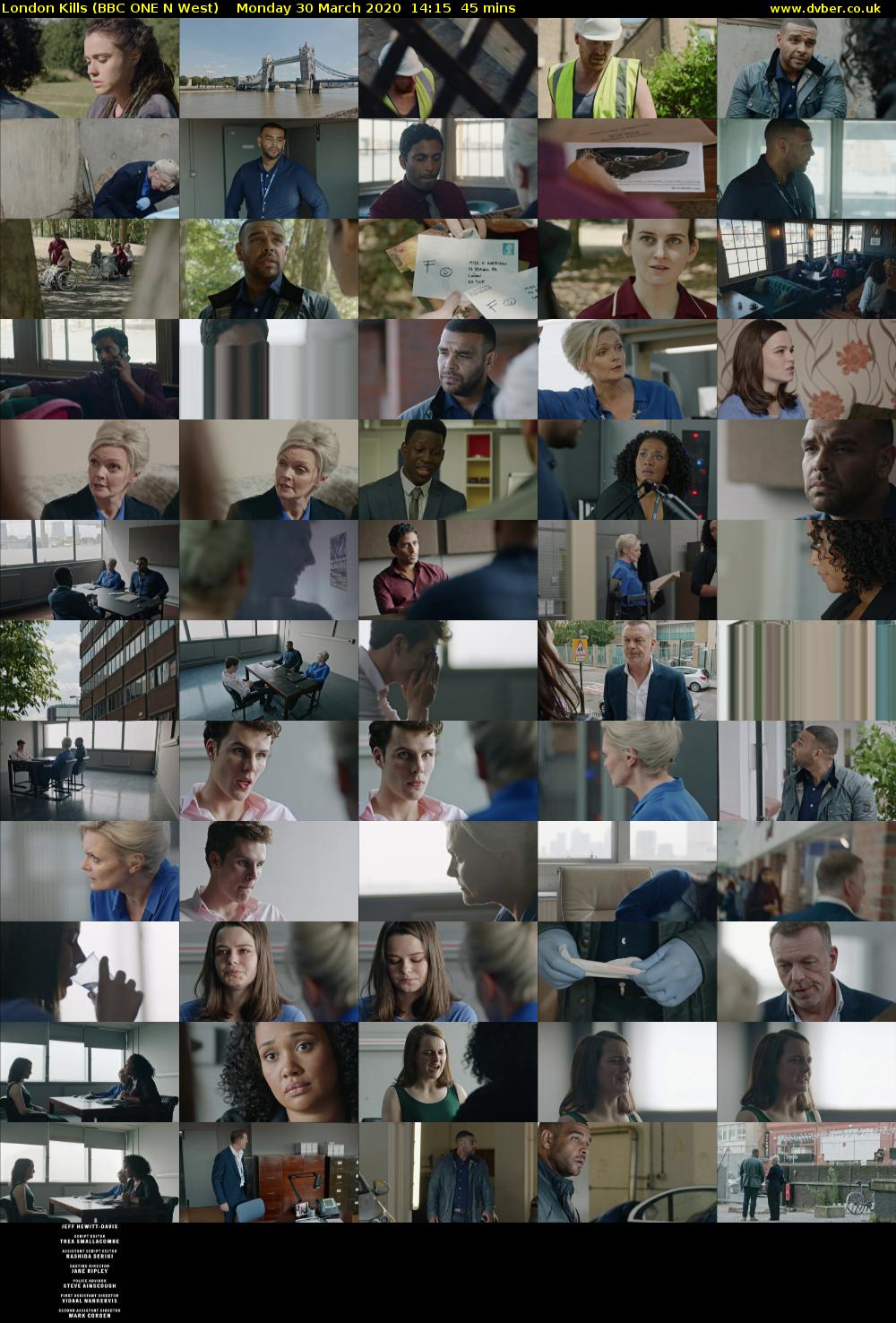 London Kills (BBC ONE N West) Monday 30 March 2020 14:15 - 15:00