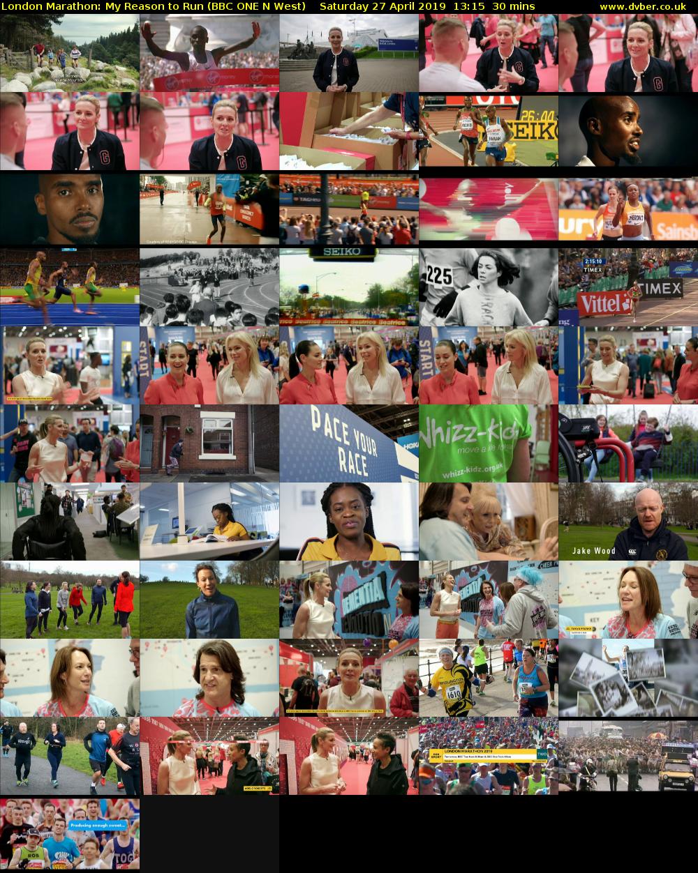 London Marathon: My Reason to Run (BBC ONE N West) Saturday 27 April 2019 13:15 - 13:45