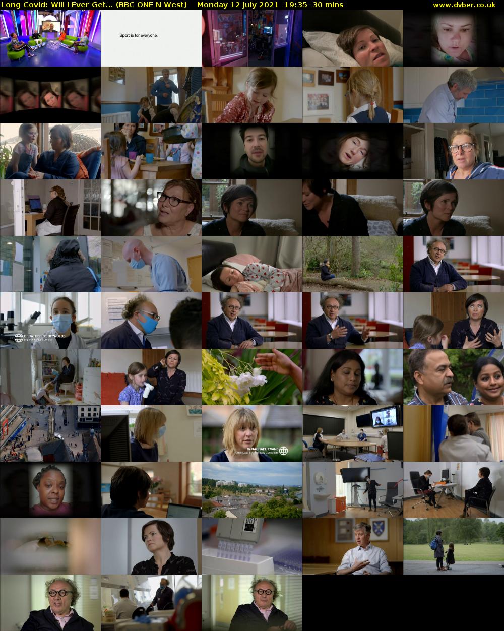 Long Covid: Will I Ever Get... (BBC ONE N West) Monday 12 July 2021 19:35 - 20:05