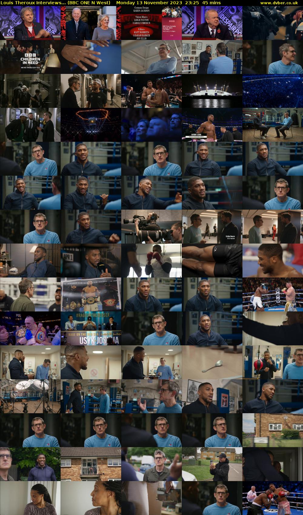 Louis Theroux Interviews... (BBC ONE N West) Monday 13 November 2023 23:25 - 00:10