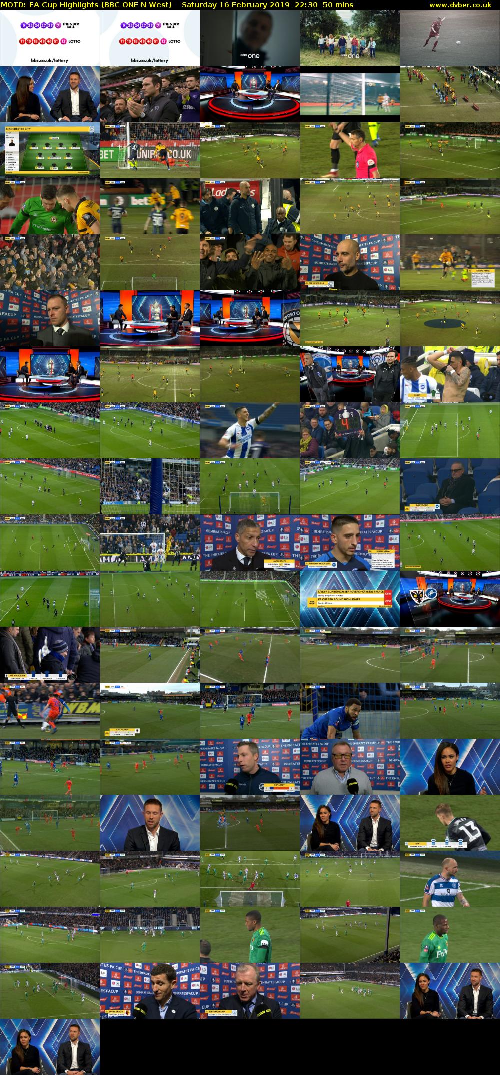 MOTD: FA Cup Highlights (BBC ONE N West) Saturday 16 February 2019 22:30 - 23:20