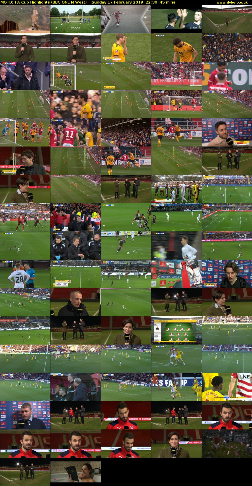 MOTD: FA Cup Highlights (BBC ONE N West) Sunday 17 February 2019 22:30 - 23:15