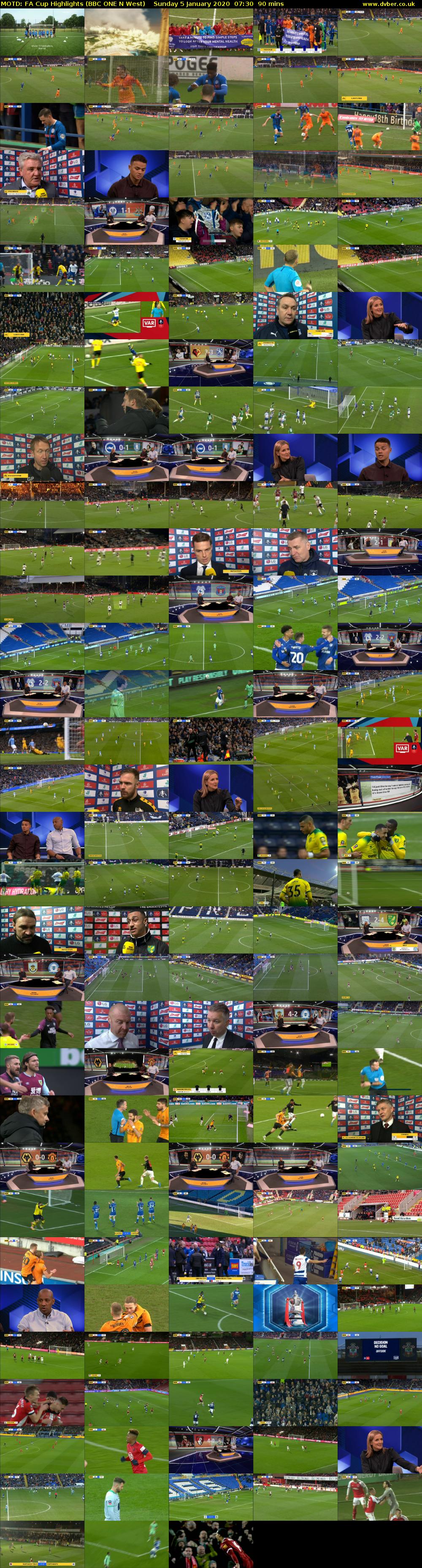 MOTD: FA Cup Highlights (BBC ONE N West) Sunday 5 January 2020 07:30 - 09:00