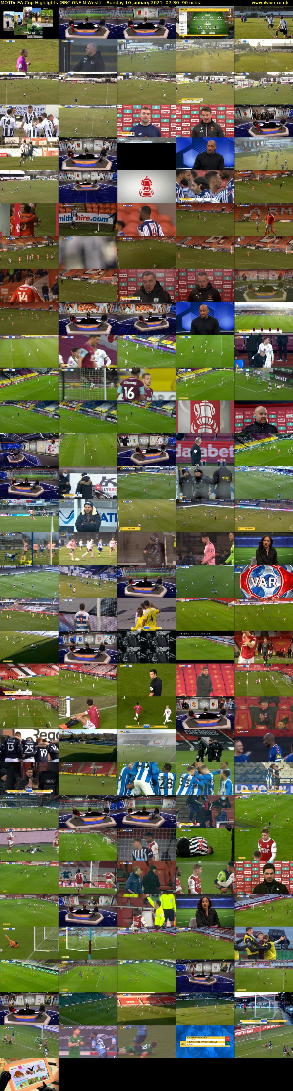 MOTD: FA Cup Highlights (BBC ONE N West) Sunday 10 January 2021 07:30 - 09:00