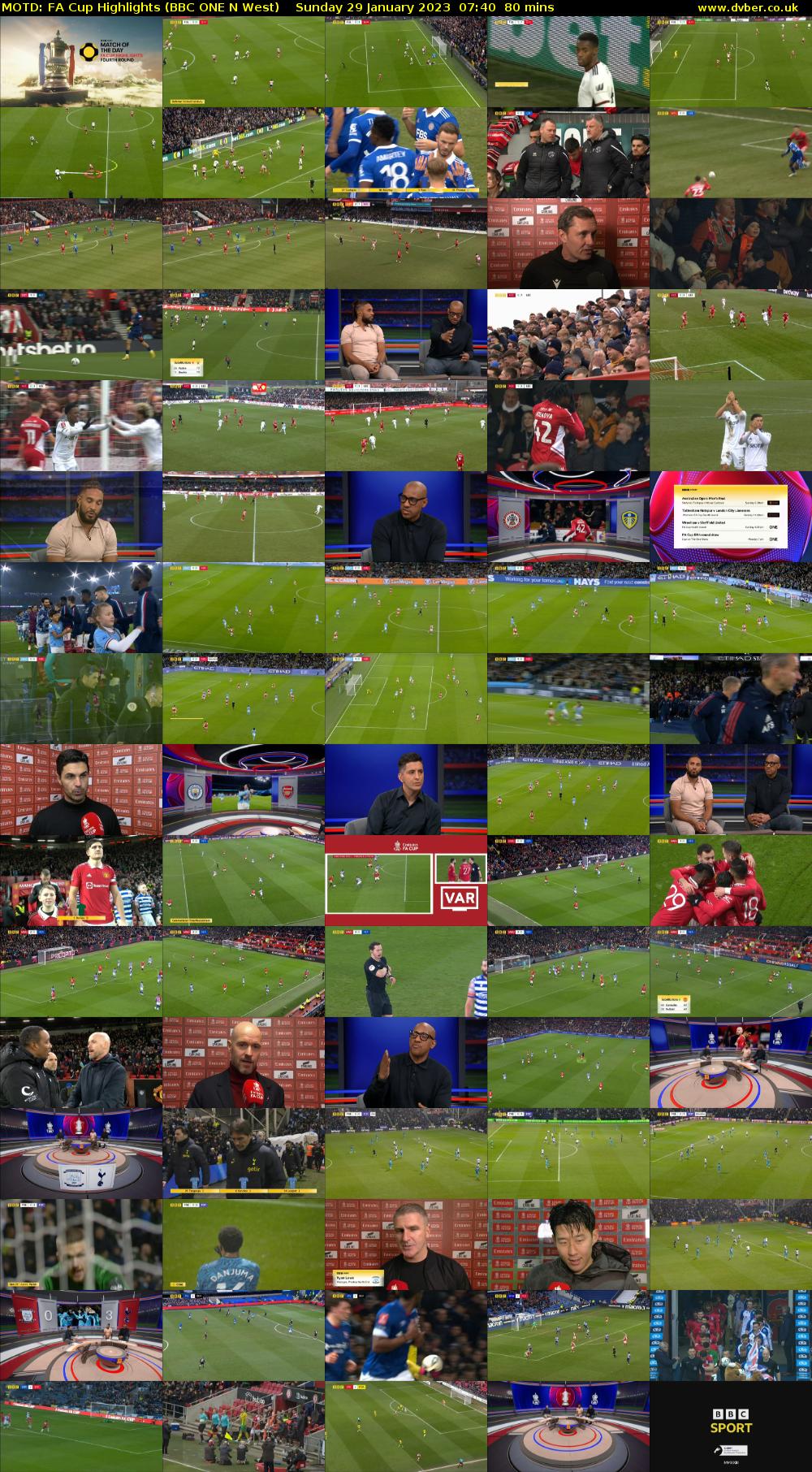 MOTD: FA Cup Highlights (BBC ONE N West) Sunday 29 January 2023 07:40 - 09:00