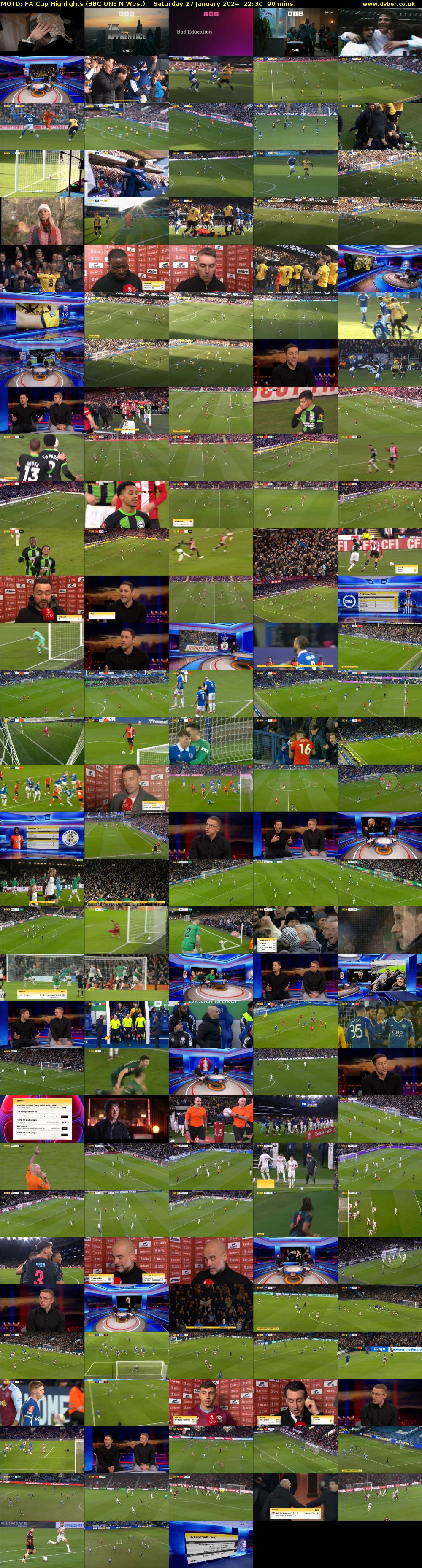 MOTD: FA Cup Highlights (BBC ONE N West) Saturday 27 January 2024 22:30 - 00:00