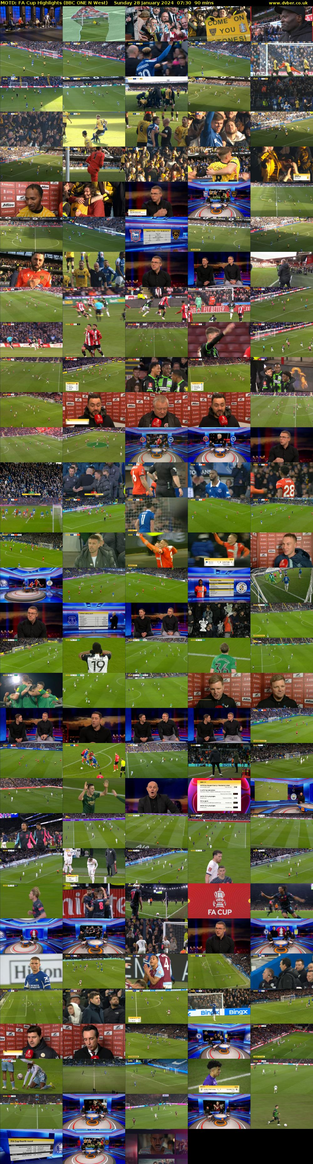 MOTD: FA Cup Highlights (BBC ONE N West) Sunday 28 January 2024 07:30 - 09:00