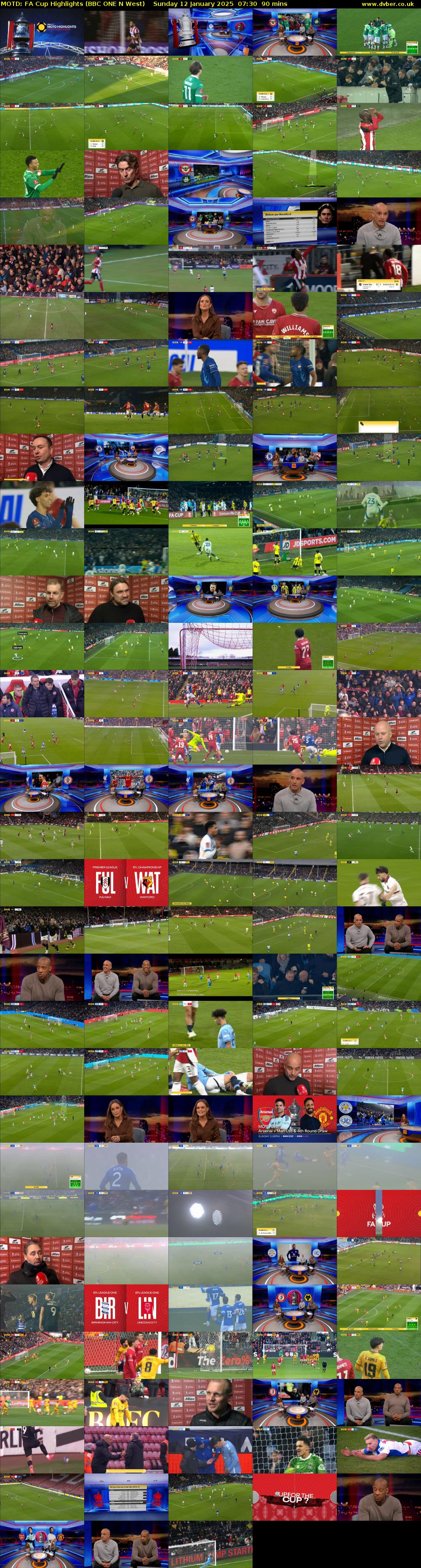 MOTD: FA Cup Highlights (BBC ONE N West) Sunday 12 January 2025 07:30 - 09:00