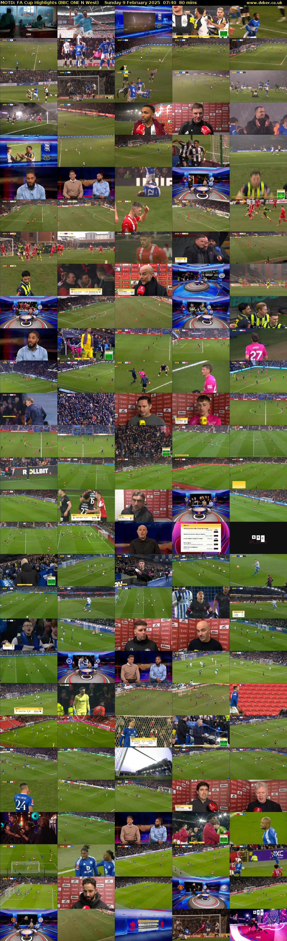 MOTD: FA Cup Highlights (BBC ONE N West) Sunday 9 February 2025 07:40 - 09:00