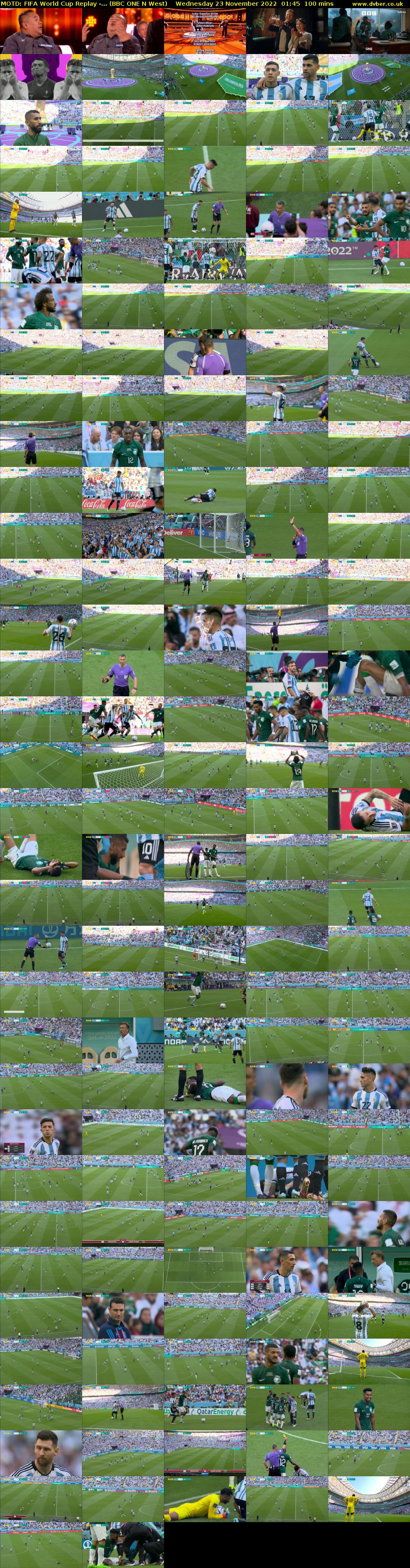 MOTD: FIFA World Cup Replay -... (BBC ONE N West) Wednesday 23 November 2022 01:45 - 03:25