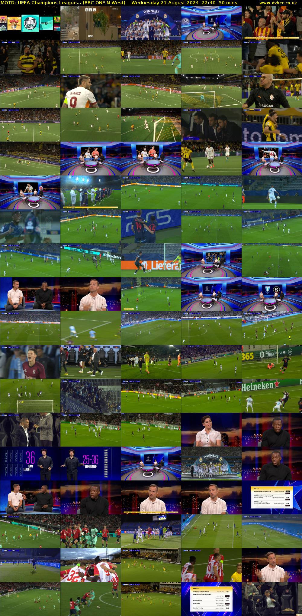 MOTD: UEFA Champions League... (BBC ONE N West) Wednesday 21 August 2024 22:40 - 23:30